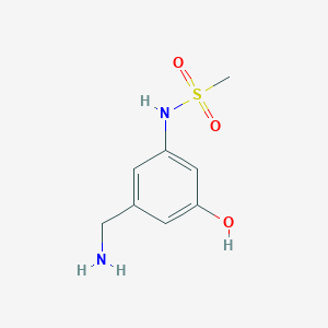 molecular formula C8H12N2O3S B13996619 N-(3-(Aminomethyl)-5-hydroxyphenyl)methanesulfonamide CAS No. 1243347-62-7