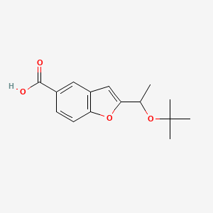 molecular formula C15H18O4 B1399664 2-(1-tert-Butoxy-ethyl)-benzofuran-5-carboxylic acid CAS No. 1154060-88-4