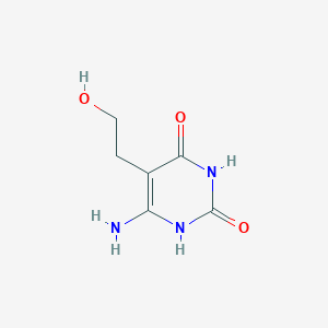 molecular formula C6H9N3O3 B13996729 6-amino-5-(2-hydroxyethyl)-1H-pyrimidine-2,4-dione CAS No. 89598-70-9