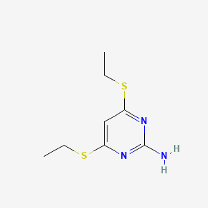 molecular formula C8H13N3S2 B13996811 4,6-Bis(ethylsulfanyl)pyrimidin-2-amine CAS No. 6310-01-6