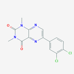 molecular formula C14H10Cl2N4O2 B13996848 6-(3,4-Dichlorophenyl)-1,3-dimethylpteridine-2,4-dione CAS No. 64232-88-8