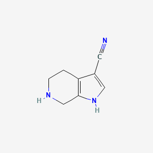 molecular formula C8H9N3 B13996874 4,5,6,7-Tetrahydro-1H-pyrrolo[2,3-c]pyridine-3-carbonitrile 