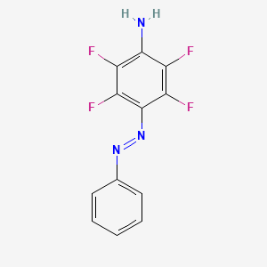 molecular formula C12H7F4N3 B13996994 2,3,5,6-Tetrafluoro-4-[(e)-phenyldiazenyl]aniline CAS No. 22955-57-3