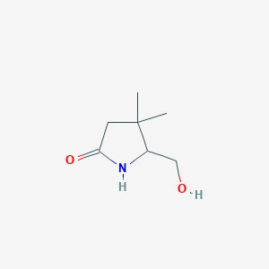 molecular formula C7H13NO2 B13997033 5-(Hydroxymethyl)-4,4-dimethylpyrrolidin-2-one CAS No. 194421-58-4