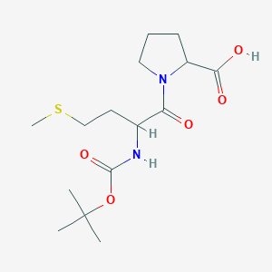 molecular formula C15H26N2O5S B13997037 1-[2-[(2-Methylpropan-2-yl)oxycarbonylamino]-4-methylsulfanylbutanoyl]pyrrolidine-2-carboxylic acid 