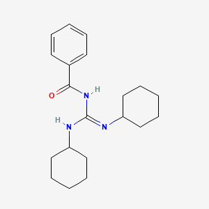 molecular formula C20H29N3O B13997044 Benzamide, N-[bis(cyclohexylamino)methylene]- CAS No. 6074-63-1