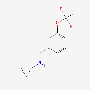 molecular formula C11H12F3NO B1399706 Cyclopropyl-(3-trifluoromethoxybenzyl)amine CAS No. 625437-43-6