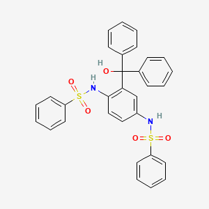 molecular formula C31H26N2O5S2 B13997085 N-[4-(Benzenesulfonamido)-2-(hydroxy-diphenyl-methyl)phenyl]benzenesulfonamide CAS No. 42976-10-3