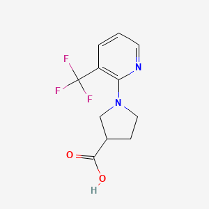 molecular formula C11H11F3N2O2 B1399712 1-(3-(Trifluoromethyl)pyridin-2-yl)pyrrolidine-3-carboxylic acid CAS No. 1316222-63-5