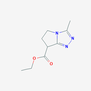 molecular formula C9H13N3O2 B1399741 3-甲基-6,7-二氢-5H-吡咯并[2,1-c][1,2,4]三唑-7-甲酸乙酯 CAS No. 1190392-05-2