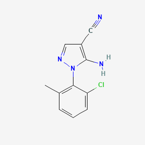 molecular formula C11H9ClN4 B1399745 5-Amino-1-(2-chloro-6-methylphenyl)-1H-pyrazole-4-carbonitrile CAS No. 1159678-59-7