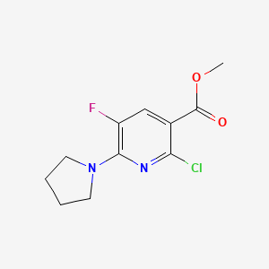 molecular formula C11H12ClFN2O2 B1399751 Methyl 2-Chloro-5-fluoro-6-pyrrolidin-1-ylnicotinate CAS No. 959617-38-0