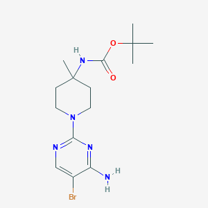 tert-Butyl (1-(4-amino-5-bromopyrimidin-2-yl)-4-methylpiperidin-4-yl)carbamate