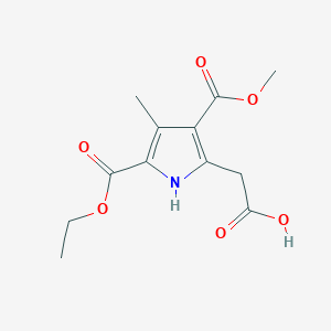 2-(5-ethoxycarbonyl-3-methoxycarbonyl-4-methyl-1H-pyrrol-2-yl)acetic acid