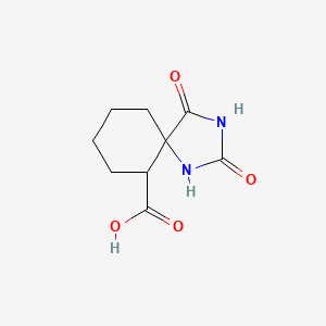 molecular formula C9H12N2O4 B13997801 2,4-Dioxo-1,3-diazaspiro[4.5]decane-6-carboxylic acid CAS No. 947-10-4