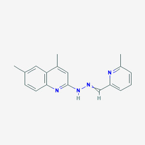 molecular formula C18H18N4 B13997816 6-Methyl-2-pyridinecarbaldehyde (4,6-dimethyl-2-quinolinyl)hydrazone 