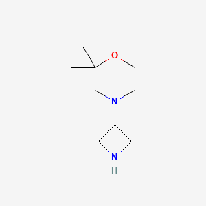 molecular formula C9H18N2O B1399783 4-(氮杂环-3-基)-2,2-二甲基吗啉 CAS No. 1257293-63-2