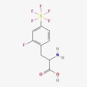 molecular formula C9H9F6NO2S B1399794 2-氟-4-(五氟硫)-DL-苯丙氨酸 CAS No. 1435806-16-8
