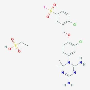 4-chloro-3-[[2-chloro-4-(4,6-diamino-2,2-dimethyl-1,3,5-triazin-1-yl)phenoxy]methyl]benzenesulfonyl fluoride;ethanesulfonic acid