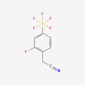 molecular formula C8H5F6NS B1399820 2-氟-4-(五氟硫)苯基乙腈 CAS No. 1240256-87-4