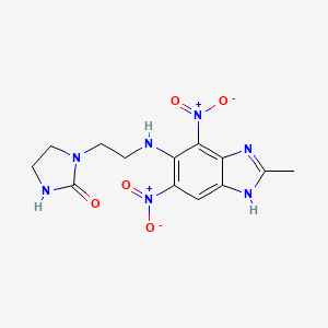 2-Imidazolidinone, 1-(2-((2-methyl-4,6-dinitro-1H-benzimidazol-5-yl)amino)ethyl)-