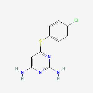 6-(4-Chlorophenyl)sulfanylpyrimidine-2,4-diamine