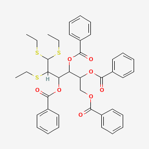 [2,3,4-Tribenzoyloxy-5,6,6-tris(ethylsulfanyl)hexyl] benzoate