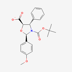 molecular formula C22H24NO6- B13998373 (2R,4S,5R)-2-(4-methoxyphenyl)-3-[(2-methylpropan-2-yl)oxycarbonyl]-4-phenyl-1,3-oxazolidine-5-carboxylate 