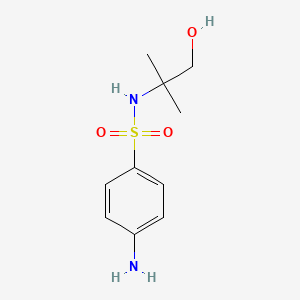 molecular formula C10H16N2O3S B13998419 4-Amino-N-(1-hydroxy-2-methylpropan-2-yl)benzene-1-sulfonamide CAS No. 7467-39-2