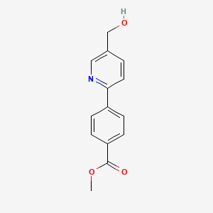 molecular formula C14H13NO3 B1399850 Methyl 4-[5-(hydroxymethyl)pyridin-2-yl]benzoate CAS No. 1370587-25-9