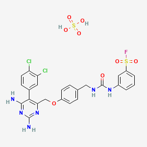 3-[[4-[[2,6-Diamino-5-(3,4-dichlorophenyl)pyrimidin-4-yl]methoxy]phenyl]methylcarbamoylamino]benzenesulfonyl fluoride