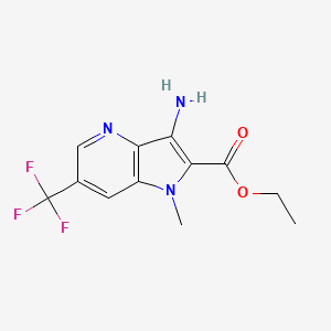 molecular formula C12H12F3N3O2 B1399869 3-氨基-1-甲基-6-(三氟甲基)-1H-吡咯并[3,2-b]吡啶-2-甲酸乙酯 CAS No. 1370587-21-5