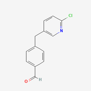 molecular formula C13H10ClNO B1399878 4-[(6-Chloropyridin-3-yl)methyl]benzaldehyde CAS No. 1373348-95-8