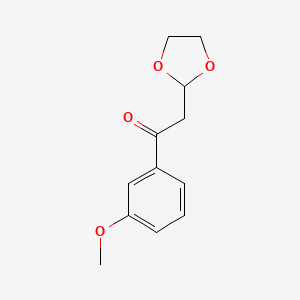 molecular formula C12H14O4 B1399885 2-(1,3-Dioxolan-2-yl)-1-(3-methoxy-phenyl)-ethanone CAS No. 1263365-55-4