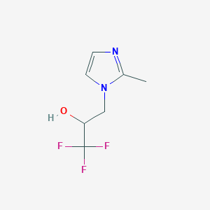 molecular formula C7H9F3N2O B1399889 1,1,1-三氟-3-(2-甲基-1H-咪唑-1-基)丙烷-2-醇 CAS No. 1338967-97-7
