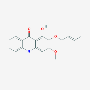 1-Hydroxy-3-methoxy-10-methyl-2-(3-methylbut-2-enoxy)acridin-9-one