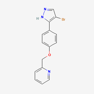 molecular formula C15H12BrN3O B13998978 2-((4-(4-Bromo-1H-pyrazol-5-yl)phenoxy)methyl)pyridine 