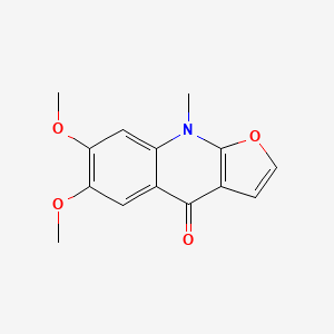 6,7-Dimethoxy-9-methylfuro[2,3-b]quinolin-4(9h)-one