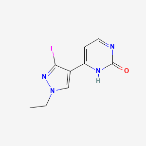 molecular formula C9H9IN4O B13999021 6-(1-ethyl-3-iodopyrazol-4-yl)-1H-pyrimidin-2-one 