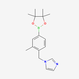 molecular formula C17H23BN2O2 B13999027 1-[[2-Methyl-4-(4,4,5,5-tetramethyl-1,3,2-dioxaborolan-2-yl)phenyl]methyl]imidazole 