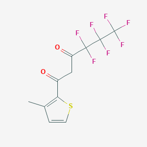 molecular formula C11H7F7O2S B13999067 4,4,5,5,6,6,6-Heptafluoro-1-(3-methylthiophen-2-yl)hexane-1,3-dione CAS No. 575-93-9