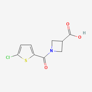 molecular formula C9H8ClNO3S B1399908 1-(5-氯噻吩-2-羰基)氮杂环丁烷-3-羧酸 CAS No. 1341396-39-1