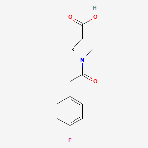 molecular formula C12H12FNO3 B1399909 1-(2-(4-Fluorophenyl)acetyl)azetidine-3-carboxylic acid CAS No. 1361113-12-3