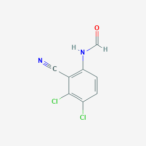 molecular formula C8H4Cl2N2O B13999102 N-(3,4-dichloro-2-cyanophenyl)formamide 