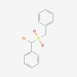 molecular formula C14H13BrO2S B13999105 Benzene,[bromo[(phenylmethyl)sulfonyl]methyl]- CAS No. 19217-59-5