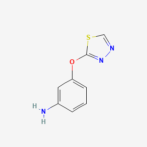 molecular formula C8H7N3OS B1399917 3-(1,3,4-噻二唑-2-氧基)苯胺 CAS No. 1342452-85-0