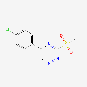 molecular formula C10H8ClN3O2S B13999173 5-(4-Chlorophenyl)-3-(methanesulfonyl)-1,2,4-triazine CAS No. 105783-78-6