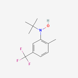 molecular formula C12H16F3NO B13999179 N-[2-Methyl-5-(trifluoromethyl)phenyl]-N-tert-butyl-hydroxylamine CAS No. 65754-13-4