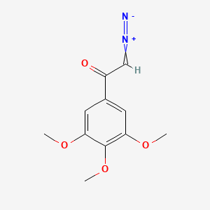 molecular formula C11H12N2O4 B13999197 (E)-2-Diazonio-1-(3,4,5-trimethoxyphenyl)ethen-1-olate CAS No. 7702-09-2