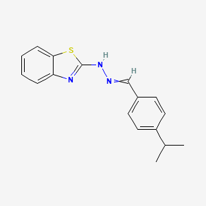 molecular formula C17H17N3S B13999201 N-[(4-Propan-2-ylphenyl)methylideneamino]benzothiazol-2-amine CAS No. 6277-24-3